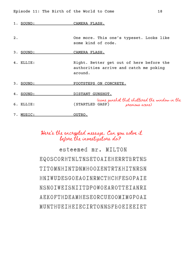 This episode comes with a puzzle!